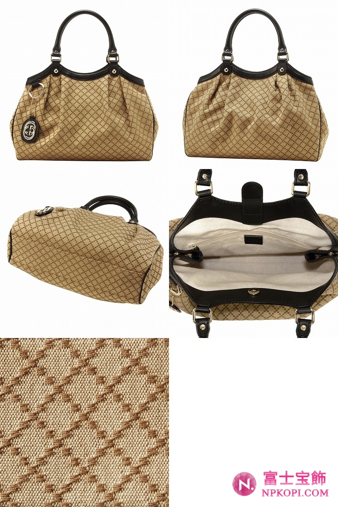 GUCCI/グッチ 2012年春夏SUKEYディアマンテ柄Gチャーム付きミディアムトートバッグ 211944 FAGEG 9769 